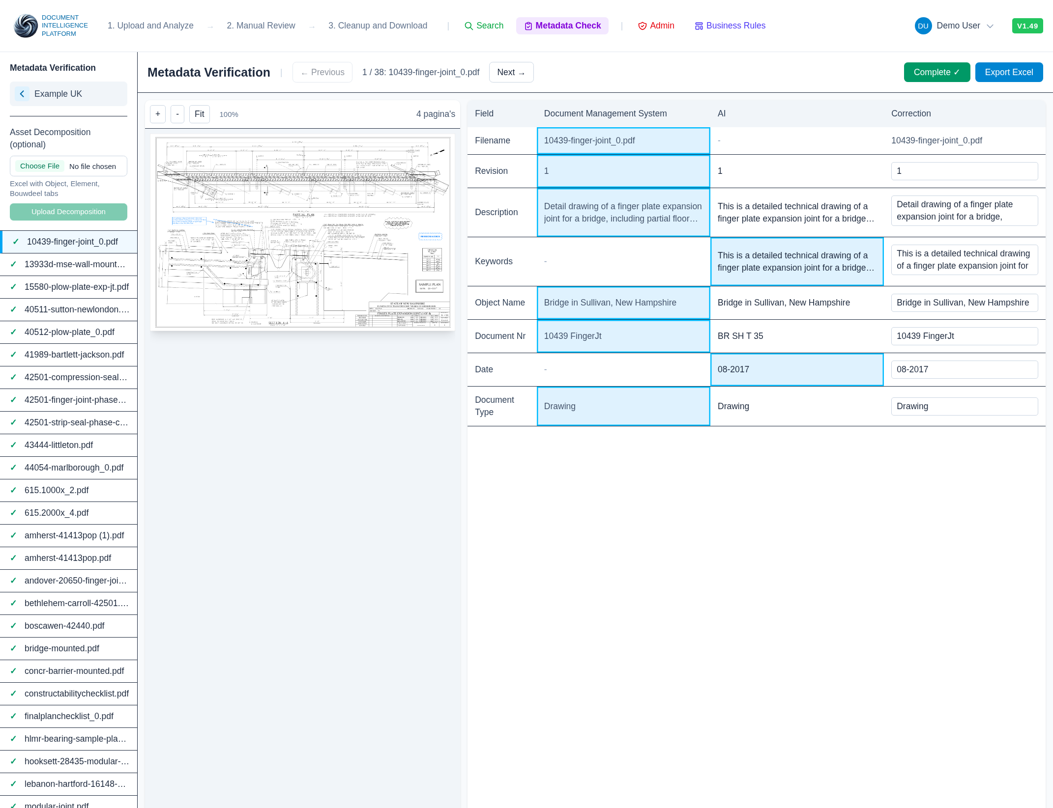 Metadaten-Verifizierung